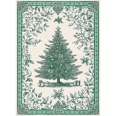 Christmas Tree Rug Washable Holiday Non Slip Soft Low Pile Floor Carpet