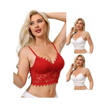 3 Packs Women's Lace Camisole Plunge Sheer Sleeveless Strap Tank See Through Mesh Back with Thin Cup