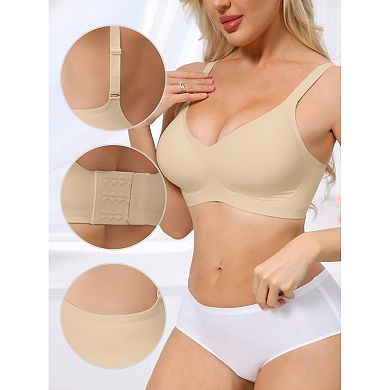 5 Packs Women's Push Up Wirefree Seamless Adjustable Straps Bras Light and Breathable Minimizers