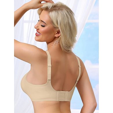 5 Packs Women's Push Up Wirefree Seamless Adjustable Straps Bras Light and Breathable Minimizers