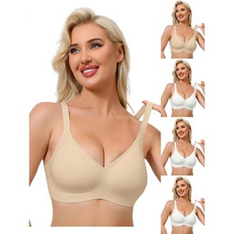 5 Packs Women's Push Up Wirefree Seamless Adjustable Straps Bras Light and Breathable Minimizers