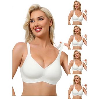 5 Packs Women's Push Up Wirefree Seamless Adjustable Straps Bras Light and Breathable Minimizers