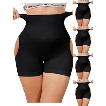 5 Packs Women's High Waisted Thigh Slimmer Tummy Control Under Dress Shorts Hip Lifting Body Shaper