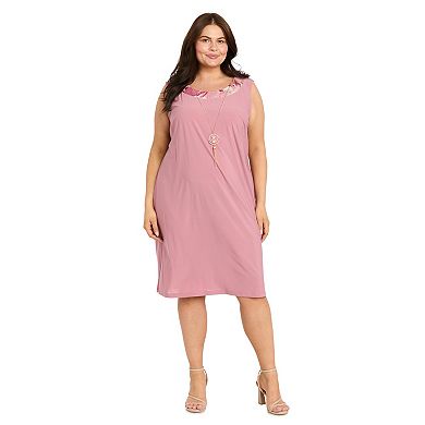 Plus Size R&M Richards Floral Chiffon Jacket & Tank Dress Set