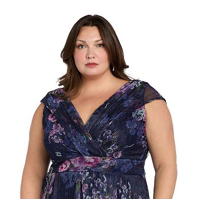 Plus Size R&M Richards Floral Wrap Maxi Dress with Slit