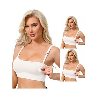 3 Packs Women's Nursing Bras Wireless Push Up Bralettes Full Coverage Bra Adjustable Straps