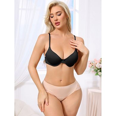 3 Packs Women's Underwired Minimizers Ice Silk Full Cup Bralettes Push Up Bra Adjustable Straps