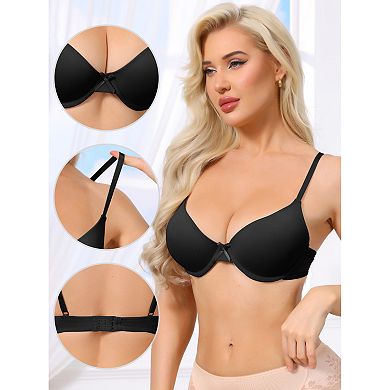 3 Packs Women's Underwired Minimizers Ice Silk Full Cup Bralettes Push Up Bra Adjustable Straps