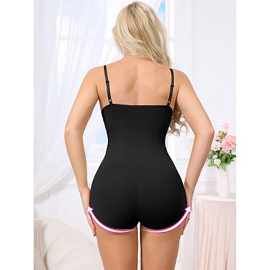 5 Packs Women's Front Hook Bodysuits Tummy Control V Neck Push Up Camisoles Hip Lifting Shapewear