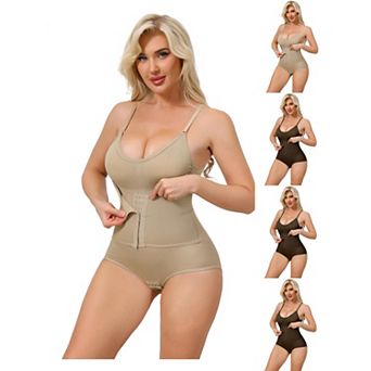 5 Packs Women's Front Hook Bodysuits Tummy Control V Neck Push Up Camisoles Hip Lifting Shapewear