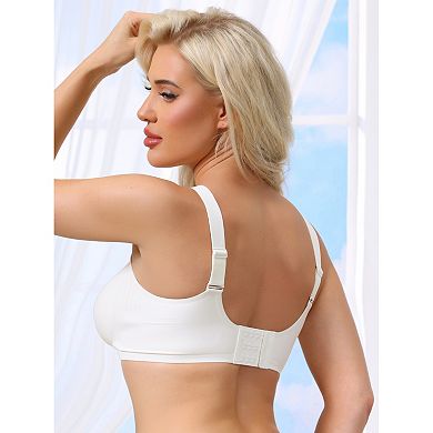 3 Packs Women's Mesh V-Neck Wirefree Seamless Soft Bras Full Coverage Minimizers