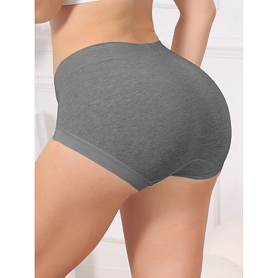 5 Packs Women's High Waisted Cotton Underwear Seamless Full Coverage Classic Briefs