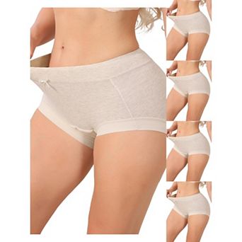 5 Packs Women's High Waisted Cotton Underwear Seamless Full Coverage Classic Briefs