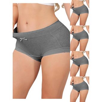 5 Packs Women's High Waisted Cotton Underwear Seamless Full Coverage Classic Briefs