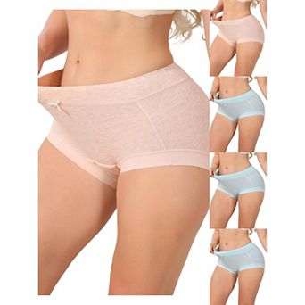 5 Packs Women's High Waisted Cotton Underwear Seamless Full Coverage Classic Briefs
