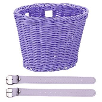 1 Pack Bike Basket Front, Hand-Woven Bicycle Basket with Adjustable PU Belts