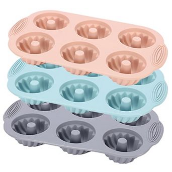 Jello Molds 3 pc Silicone Fluted Tube Cake Pans, 6 Cavity Heritage Silicone Mold for Baking Molds