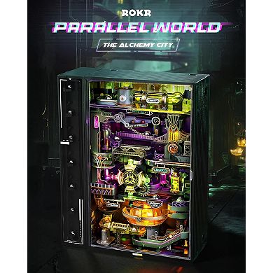 ROKR 3D Puzzle for Adults, Electric Marble Run Model Kits, Parallel World Alchemy City MR04S
