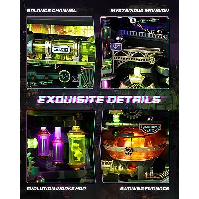 ROKR 3D Puzzle for Adults, Electric Marble Run Model Kits, Parallel World Alchemy City MR04S