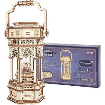 ROKR 3D Wooden Puzzle for Adults to Build, Victorian Style Vintage Lantern Music Box Model Kit