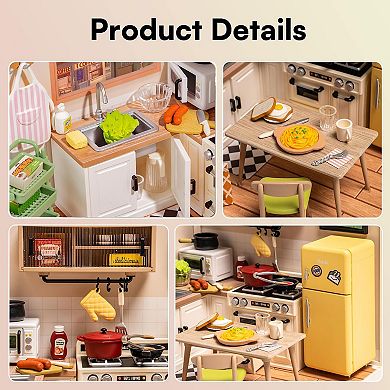 Rolife Happy Meals Kitchen DIY Miniature Plastic House Building Set