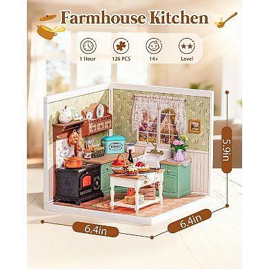 Rolife Farmhouse Kitchen Super Creator Kits, DIY Plastic Model Building Kit