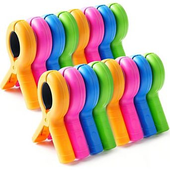 Large Beach Towel Clips for Beach Chairs, 16 pc Beach Chair Clips for Beach Essentials