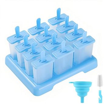 12 Cavities Popsicles Molds, DIY Popsicle Molds with Built-in Popsicle Stick