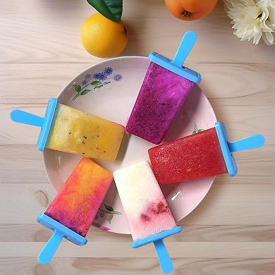 12 Cavities Popsicles Molds, DIY Popsicle Molds with Built-in Popsicle Stick