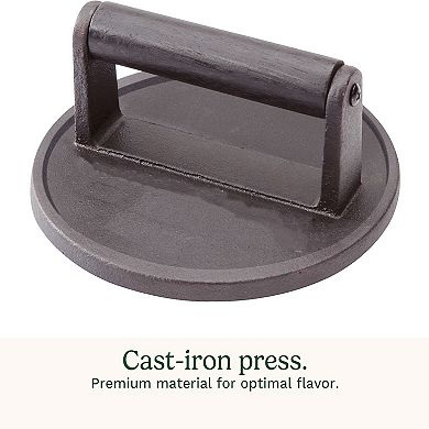 6.5" Cast Iron Smashed Burger Press