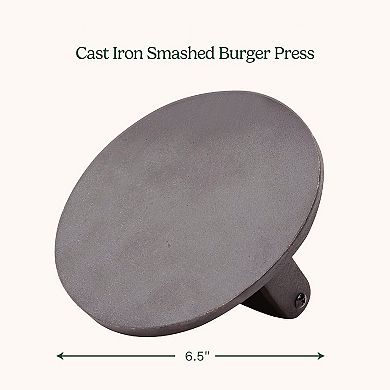 6.5" Cast Iron Smashed Burger Press