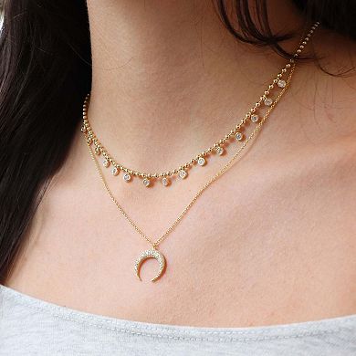 Beaded CZ Dangle Necklace