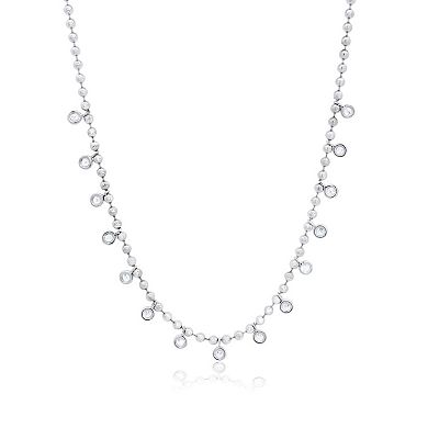 Beaded CZ Dangle Necklace