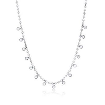 Beaded CZ Dangle Necklace