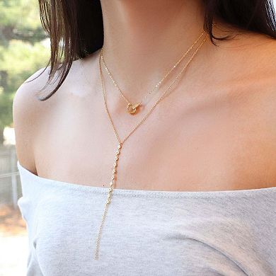 Lariat Bezel CZ Necklace