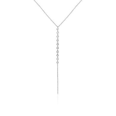 Lariat Bezel CZ Necklace