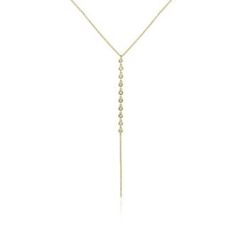 Lariat Bezel CZ Necklace