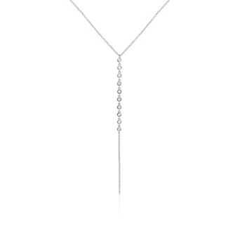 Lariat Bezel CZ Necklace