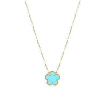 Turquoise Single Spring Flower Necklace