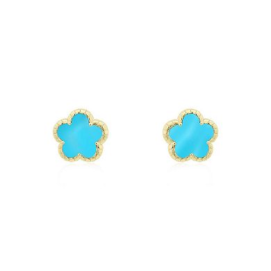 Turquoise Spring Flower Stud Earrings