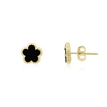 Onyx Spring Flower Stud Earrings