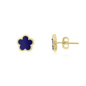 Lapis Spring Flower Stud Earrings