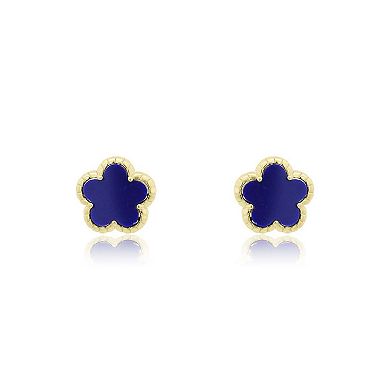 Lapis Spring Flower Stud Earrings