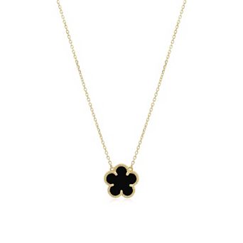 Onyx Single Spring Flower Necklace