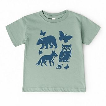 Woodsy Animals - Toddler Short Sleeve Graphic T-Shirt