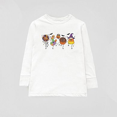 Candy Stick Figures - Youth Long Sleeve Graphic T-Shirt