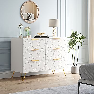 Tall 6-Drawer Dresser w/ Soft-Close Glides, Space-Saving Storage w/ Anti-Tip