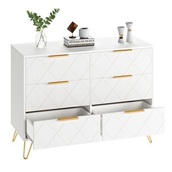Tall 6-Drawer Dresser w/ Soft-Close Glides, Space-Saving Storage w/ Anti-Tip