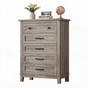5-Drawer Dresser for Bedroom, 41.3" Tall Vertical Storage Chest, Freestanding