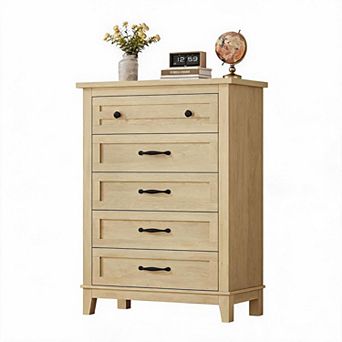 5-Drawer Dresser for Bedroom, 41.3" Tall Vertical Storage Chest, Freestanding